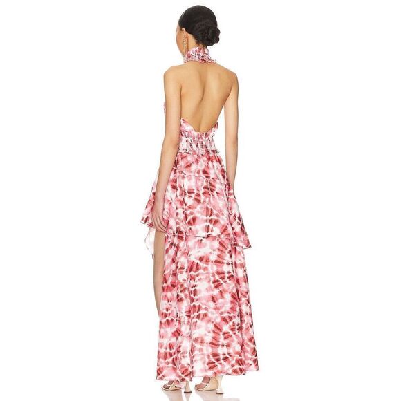 ELLIATT mckenzie high neck smocked asymmetric maxi summer dress Size XL NWT$340 - Picture 8 of 10